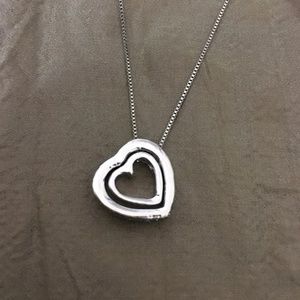 3/$25** White gold plated heart pendant necklace